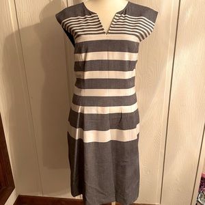 Tommy Hilfiger Blue and White Striped Womens Dress Size 14